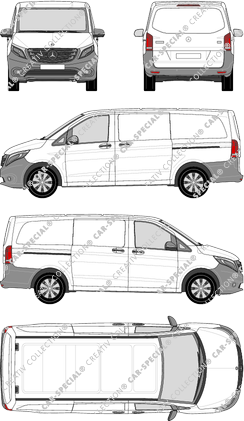 Mercedes-Benz Vito, van/transporter, long, Rear Flap, 2 Sliding Doors (2014)