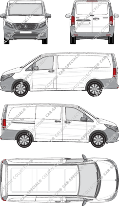 Mercedes-Benz Vito, van/transporter, long, Rear Wing Doors, 1 Sliding Door (2014)