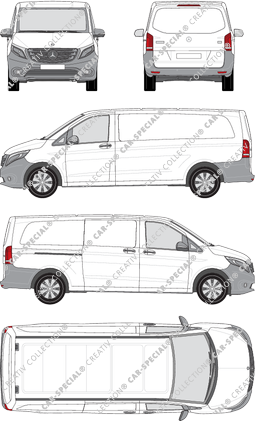 Mercedes-Benz Vito, van/transporter, extra long, Rear Flap, 1 Sliding Door (2014)