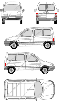 Peugeot Partner microbús, 1996–2003 (Peug_055)