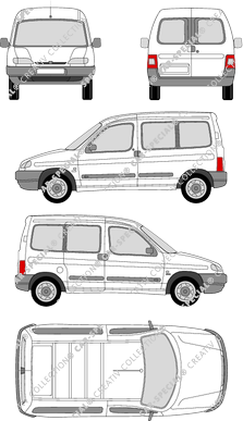 Peugeot Partner minibus, 1996–2003 (Peug_056)