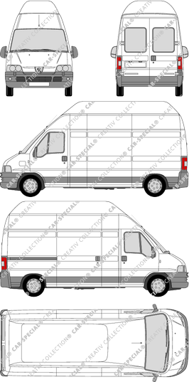 Peugeot Boxer 350 LHS, 350 LHS, furgone, tetto alto, empattement long, vitre arrière, 1 Sliding Door (2002)