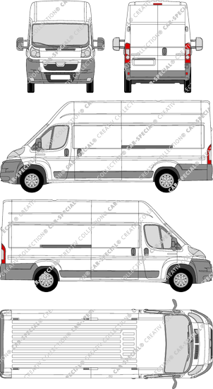 Peugeot Boxer, Kastenwagen, L4H3, Rear Wing Doors, 2 Sliding Doors (2006)