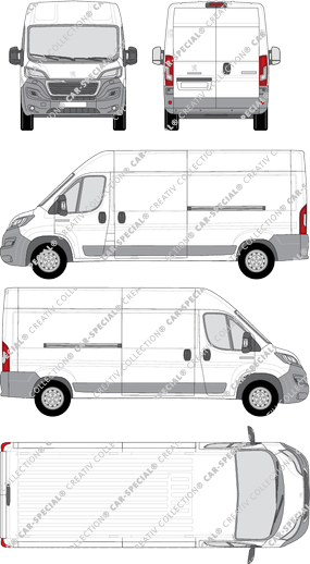 Peugeot Boxer, Kastenwagen, L3H2, Rear Wing Doors, 2 Sliding Doors (2014)