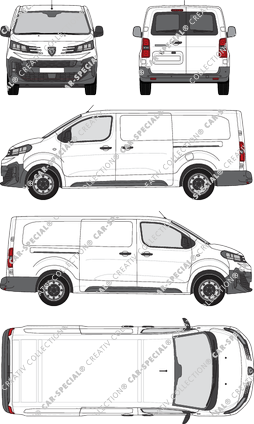 Peugeot Expert, furgone, L3 lang, vitre arrière, Rear Wing Doors, 2 Sliding Doors (2024)