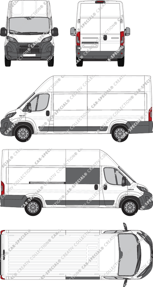 Peugeot Boxer, Kastenwagen, L4H3, teilverglast rechts, Rear Wing Doors, 1 Sliding Door (2024)