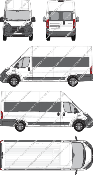 Peugeot Boxer, Kleinbus, L4H3, Rear Wing Doors, 1 Sliding Door (2024)