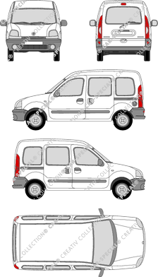 Renault Kangoo, Hochdachkombi, Rear Flap, 2 Sliding Doors (1997)