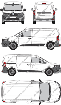 Renault Kangoo Rapid E-Tech, furgone, L2, Rear Wing Doors, 1 Sliding Door (2022)