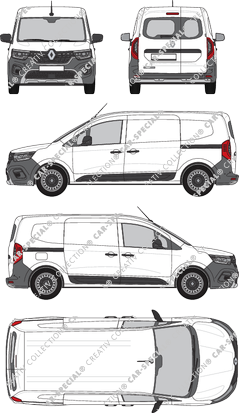 Renault Kangoo Rapid E-Tech, Kastenwagen, L2, Heck verglast, Rear Wing Doors, 2 Sliding Doors (2022)