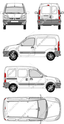 Renault Kangoo, Kastenwagen, Rear Wing Doors, 1 Sliding Door (2003)