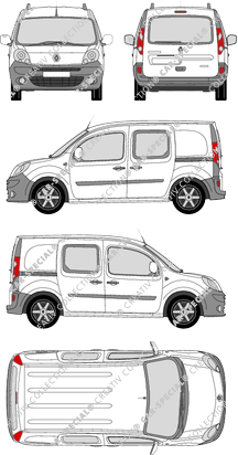 Renault Kangoo Rapid, Rapid, furgone, vitre arrière, Doppelkabine, Rear Flap, 2 Sliding Doors (2008)