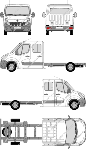 Renault Master, Châssis pour superstructures, L3H1, double cabine (2010)