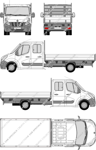 Renault Master Zwillingsbereifung, Doppelbereifung, pont, L4H1, double cabine (2010)