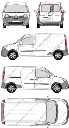 Renault Kangoo Rapid, Rapid Maxi, furgone, vitre arrière, Rear Wing Doors, 1 Sliding Door (2013)