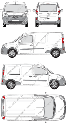 Renault Kangoo Rapid Z.E., Rapid Maxi, Kastenwagen, Heck verglast, Rear Flap, 1 Sliding Door (2013)