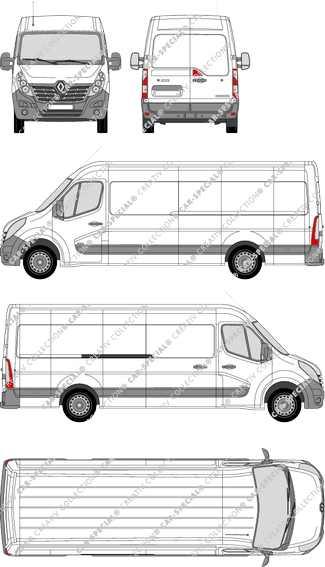 Renault Master, RWD, furgone, L4H2, Rear Wing Doors, 1 Sliding Door (2014)