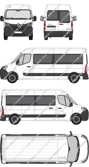 Renault Master, FWD, camionnette, L3H2, Rear Wing Doors, 1 Sliding Door (2019)
