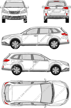 Subaru Outback Station wagon, 2009–2014 (Suba_049)
