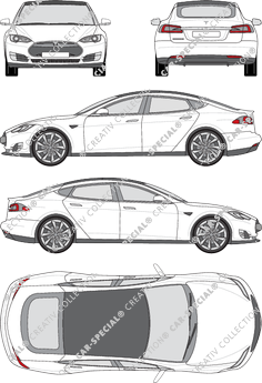 Tesla Model S Limousine, 2013–2016 (Tesl_002)