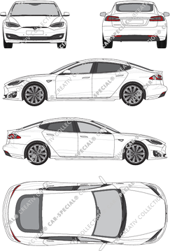 Tesla Model S berlina, 2016–2021 (Tesl_005)