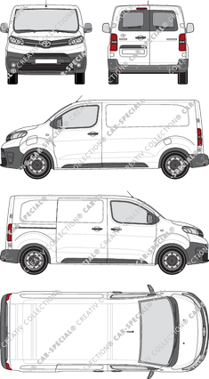 Toyota Proace Electric, furgone, Medium (L1), vitre arrière, Rear Wing Doors, 1 Sliding Door (2021)