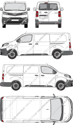 Toyota Proace Electric, furgone, Lang (L2), vitre arrière, Rear Wing Doors, 2 Sliding Doors (2021)