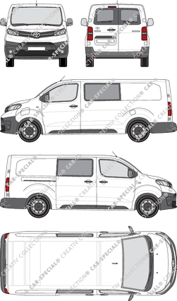 Toyota Proace Electric, furgone, Lang (L2), vitre arrière, Doppelkabine, Rear Wing Doors, 1 Sliding Door (2021)