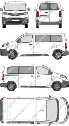 Toyota Proace Electric Combi, Combi, Medium (L1), Rear Wing Doors, 1 Sliding Door (2021)