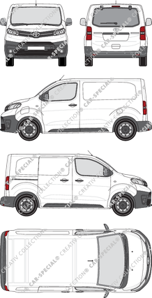 Toyota Proace Electric, furgone, Compact, vitre arrière, Rear Flap, 1 Sliding Door (2021)