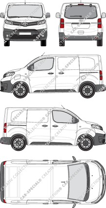 Toyota Proace Electric, furgone, Compact, vitre arrière, Rear Flap, 2 Sliding Doors (2021)