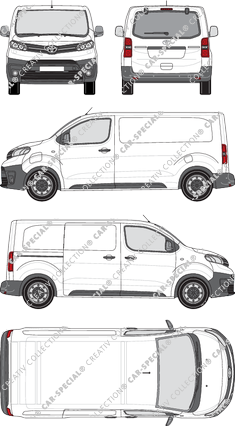 Toyota Proace Electric, furgone, Medium (L1), vitre arrière, Rear Flap, 1 Sliding Door (2021)
