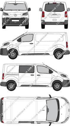 Toyota Proace Electric, furgone, Medium (L1), teilverglast rechts, Rear Flap, 1 Sliding Door (2024)