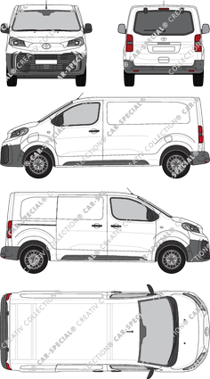Toyota Proace Electric, furgone, Medium (L1), vitre arrière, Rear Flap, 1 Sliding Door (2024)