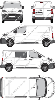 Toyota Proace Electric, furgone, Medium (L1), teilverglast rechts, Rear Wing Doors, 1 Sliding Door (2024)