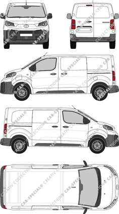 Toyota Proace Electric, furgone, Medium (L1), Rear Wing Doors, 2 Sliding Doors (2024)