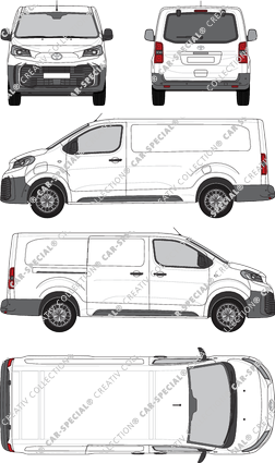 Toyota Proace Electric, furgone, Lang (L2), vitre arrière, Rear Flap, 1 Sliding Door (2024)