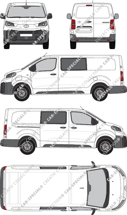 Toyota Proace Electric, furgone, Lang (L2), Doppelkabine, Rear Wing Doors, 1 Sliding Door (2024)