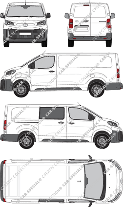 Toyota Proace Electric, furgone, Lang (L2), teilverglast rechts, Rear Wing Doors, 1 Sliding Door (2024)