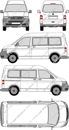 Volkswagen Transporter, T5, Kleinbus, Mittelhochdach, Rear Flap, 2 Sliding Doors (2003)