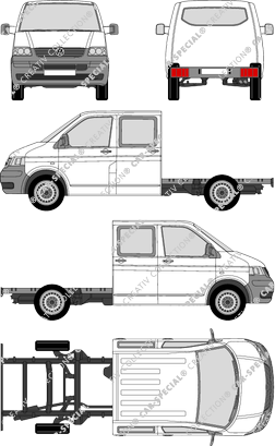 Volkswagen Transporter Fahrgestell für Aufbauten, 2003–2009 (VW_127)