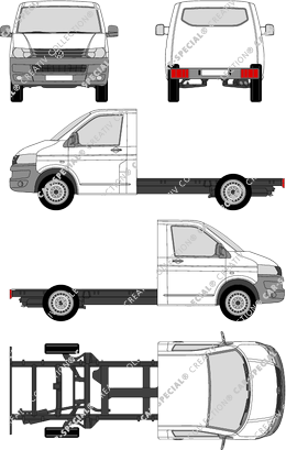 Volkswagen Transporter, T5, Fahrgestell für Aufbauten, langer Radstand, Einzelkabine (2009)