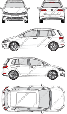 Volkswagen Golf Sportsvan, VII, Sportsvan, Sportsvan, 5 Doors (2014)