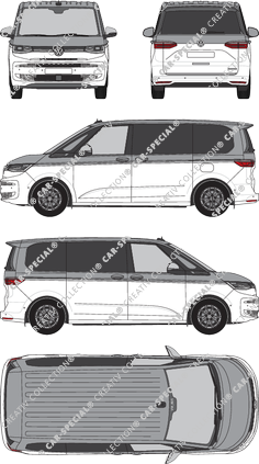 Volkswagen Transporter Multivan, Kleinbus, Rear Flap, 2 Sliding Doors (2021)