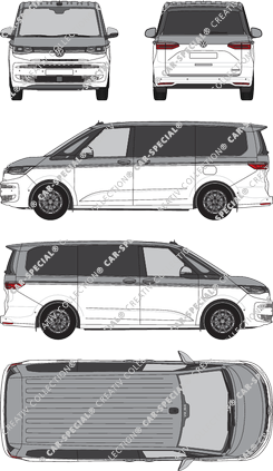 Volkswagen Transporter Multivan, Kleinbus, Rear Flap, 2 Sliding Doors (2021)