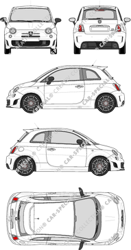 Abarth 595 Hatchback, 2013–2020 (Abar_001)