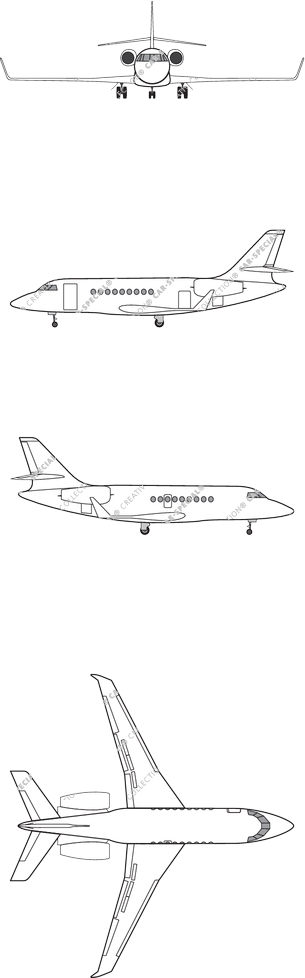 Dassault Aviation Falcon 2000LXS, vanaf 2003 (Air_083)
