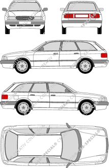 Audi 80 Avant Station wagon, 1992–1995 (Audi_002)