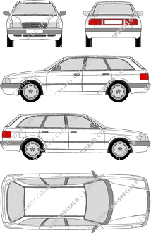 Audi 80 Avant station wagon, 1992–1995 (Audi_002)