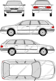 Audi 100 Avant station wagon, 1991–1994 (Audi_004)